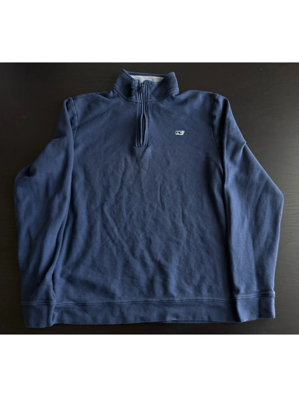 Vineyard Vines 1/4 Zip Pullover Sweater Boys XL (18) Navy Blue 100% Pima Cotton
